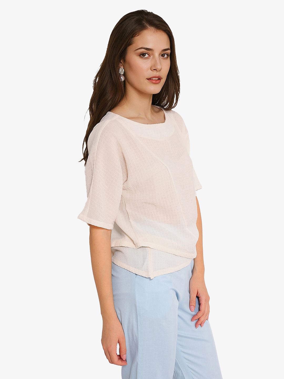 RAREISM Round Neck Cotton Top