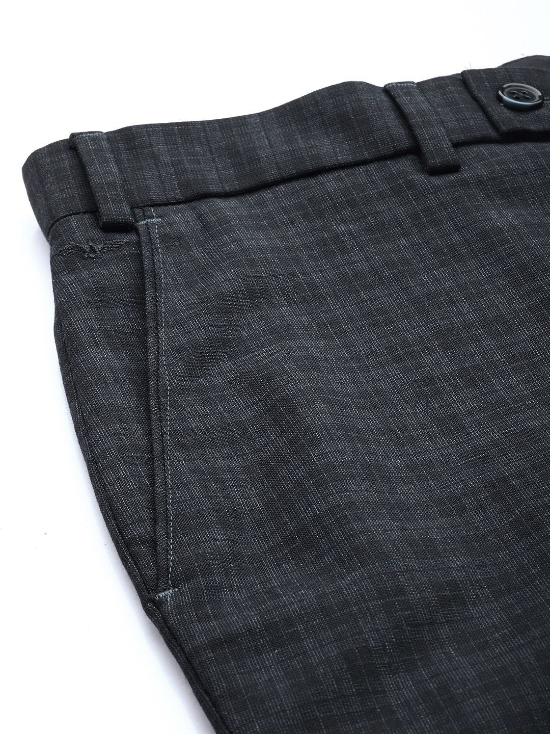 Park Avenue Men Checked Smart Fit Mid-Rise Formal Trousers