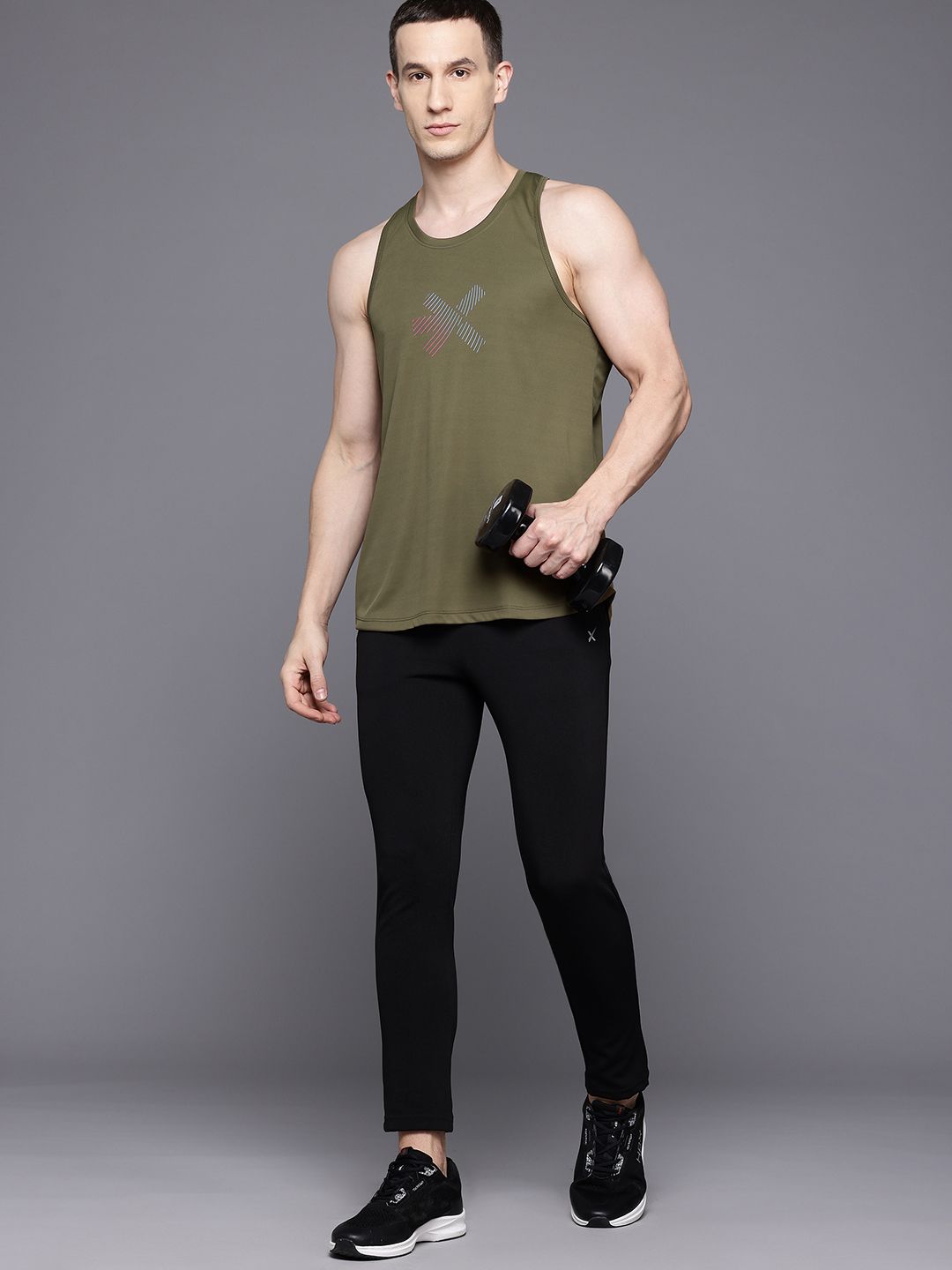 HRX by Hrithik Roshan Brand Logo Print Racerback Training T-shirt