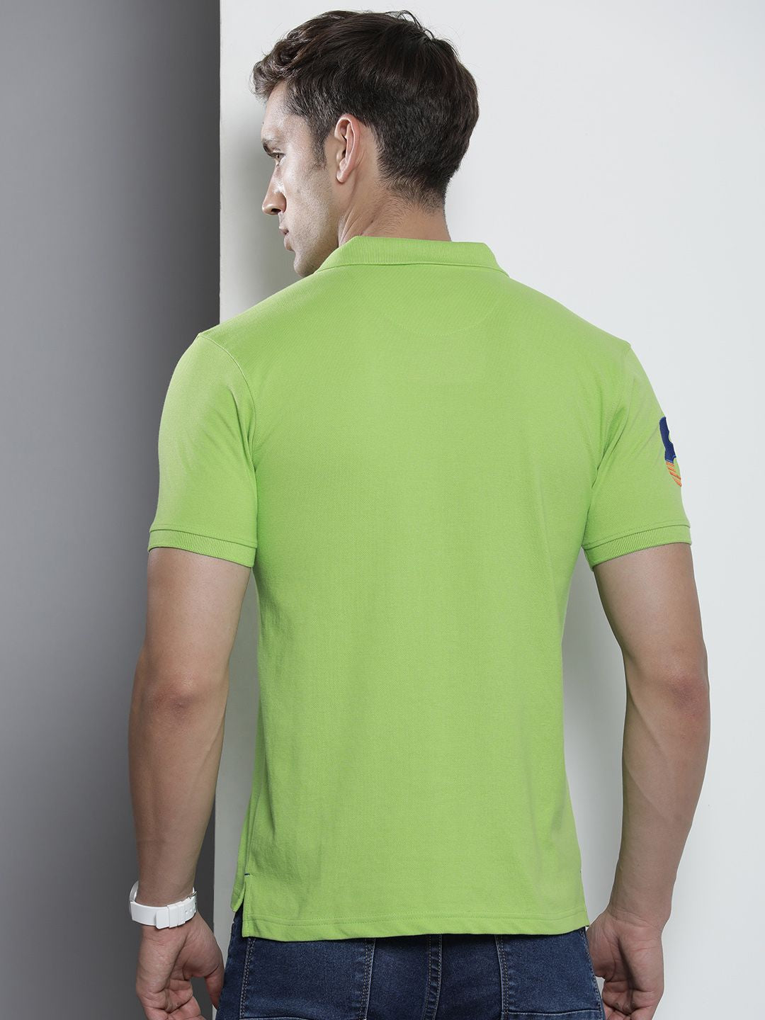 The Indian Garage Co Men Polo Collar Applique T-shirt