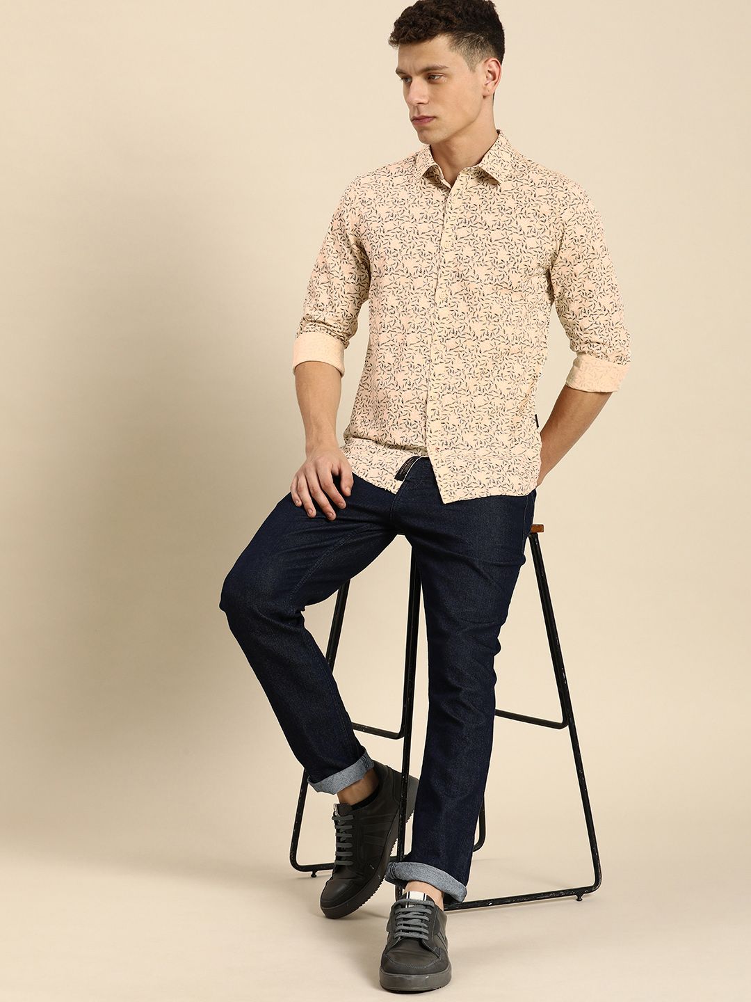 Being Human Pure Cotton Floral Printed Casual Shirt