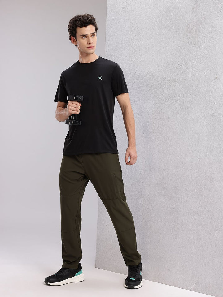 HRX by Hrithik Roshan Men Rapid-dry Brand Logo Print Training Track Pants