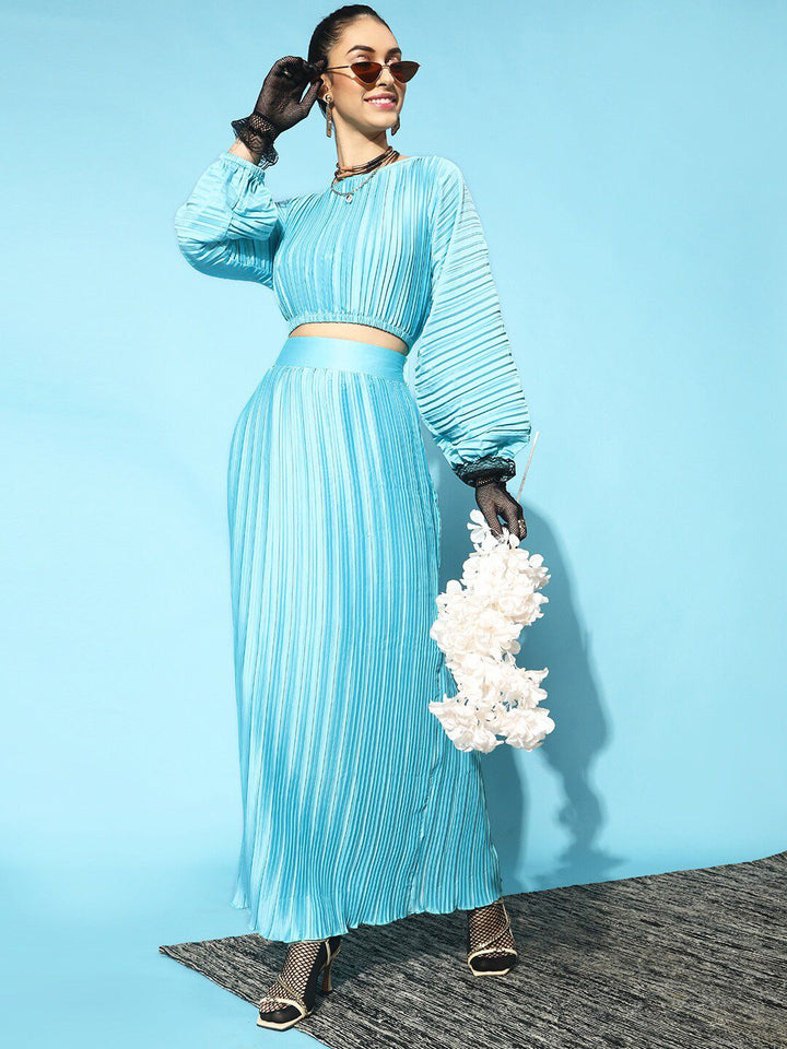 STREET 9 Women Alluring Turquoise Blue Solid Top