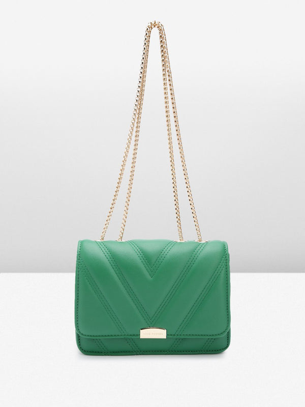 Lino Perros Textured Structured Sling Bag with Quilted Detail