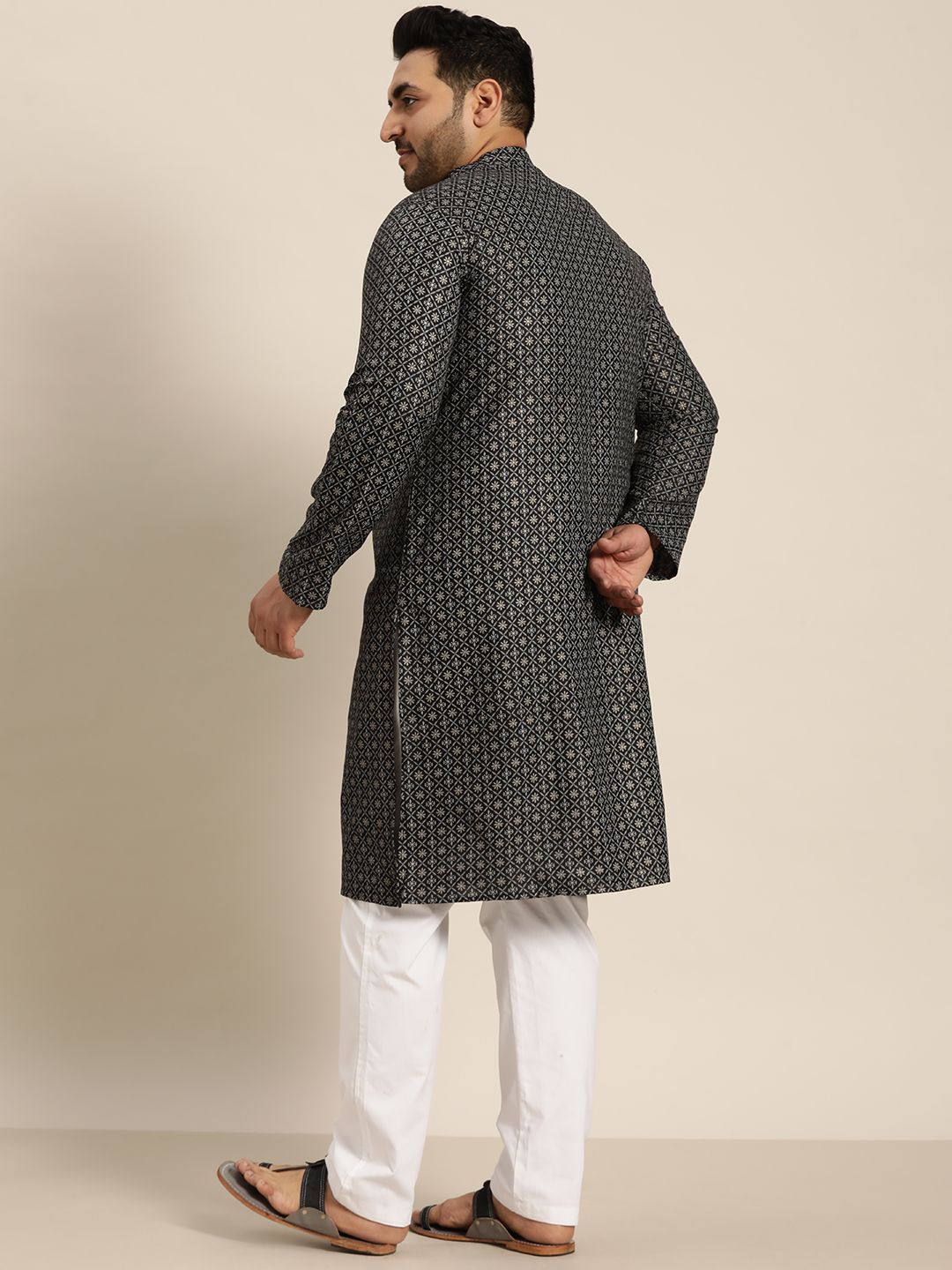 SOJANYA PLUS Men Plus Size Ethnic Motifs Printed Kurta
