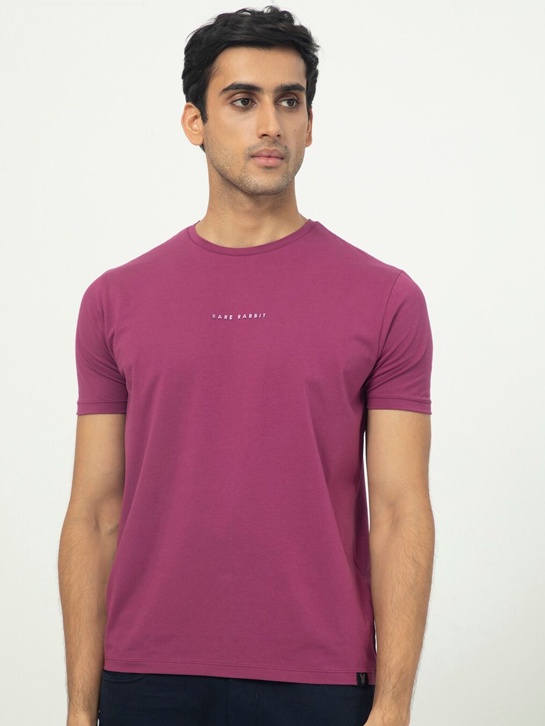 RARE RABBIT Men Rings-4 Slim Fit Solid Polo Collar T-Shirt