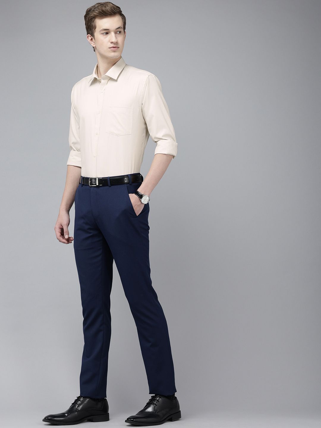 Park Avenue Self Design Slim Fit Textured Formal Shirt