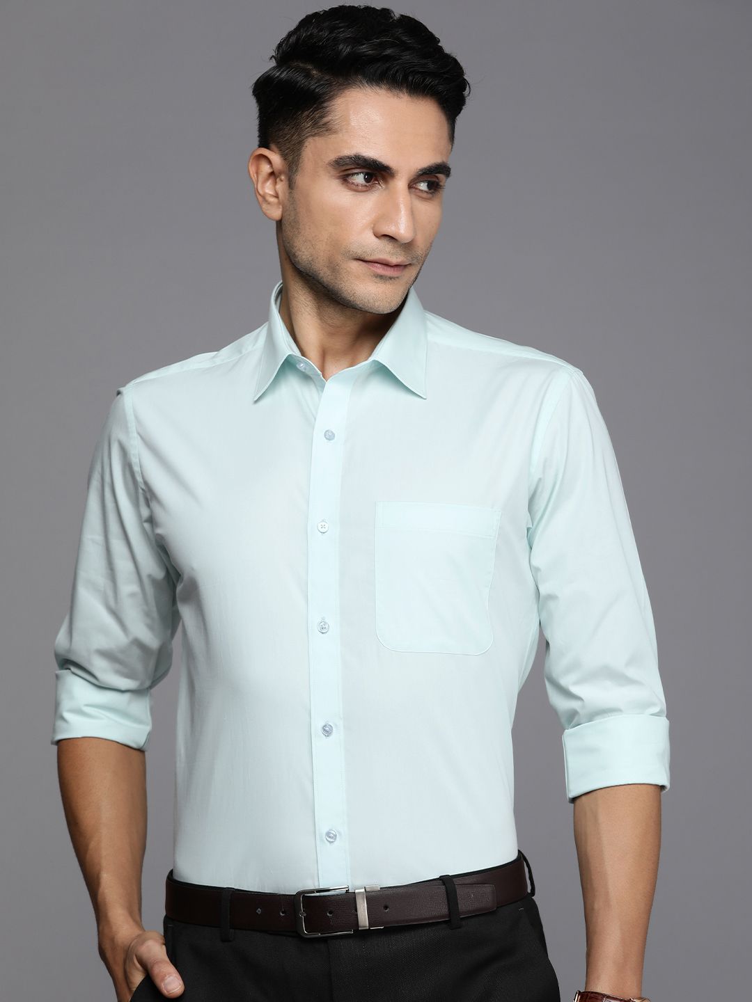 Raymond Pure Cotton Slim Fit Solid Formal Shirt
