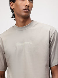 ether Zen Typography Print Drop-Shoulder Sleeves Pure Cotton T-shirt