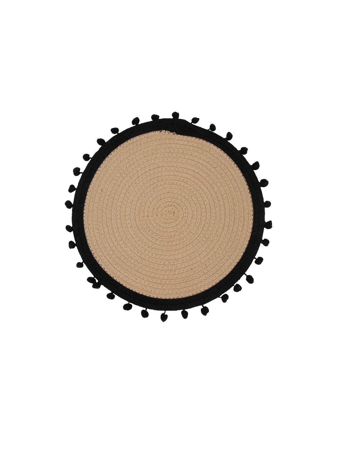 HOSTA HOMES Beige & Black Self Design Pure Cotton Table Placemats
