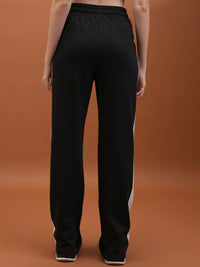 Tokyo Talkies Women Black Flared-Fit Mid Rise Track Pants