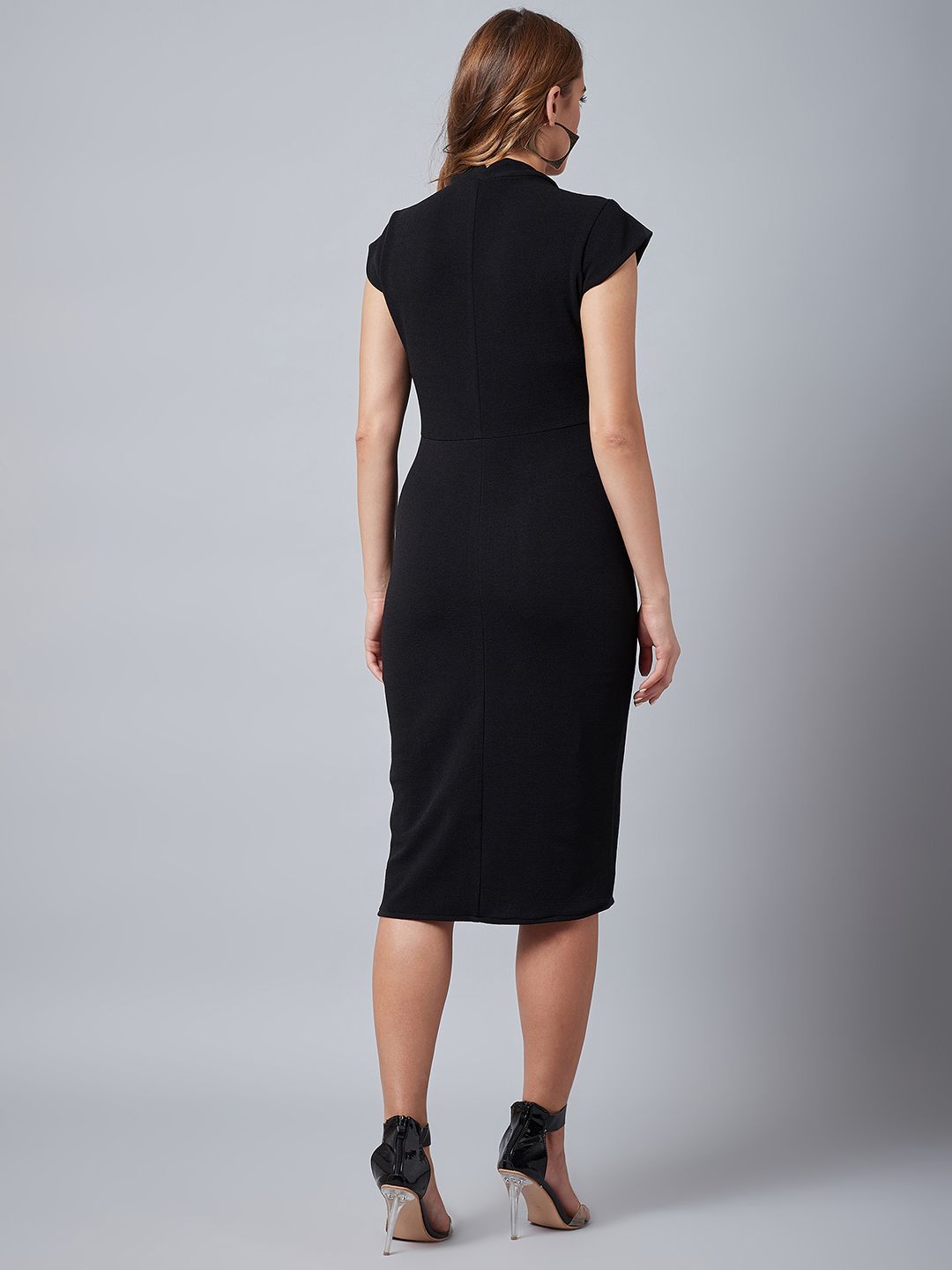 Athena Women Black Solid Sheath Dress