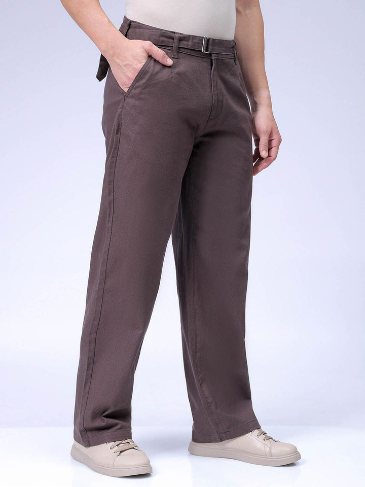 The Indian Garage Co Men Relaxed Fit Mid-Rise Pure Cotton Chinos Trouser