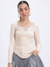 DressBerry Lace-Inserts Asymmetric Top