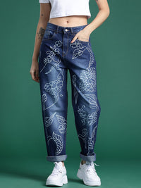 DressBerry Women Printed Slouchy Fit Jeans