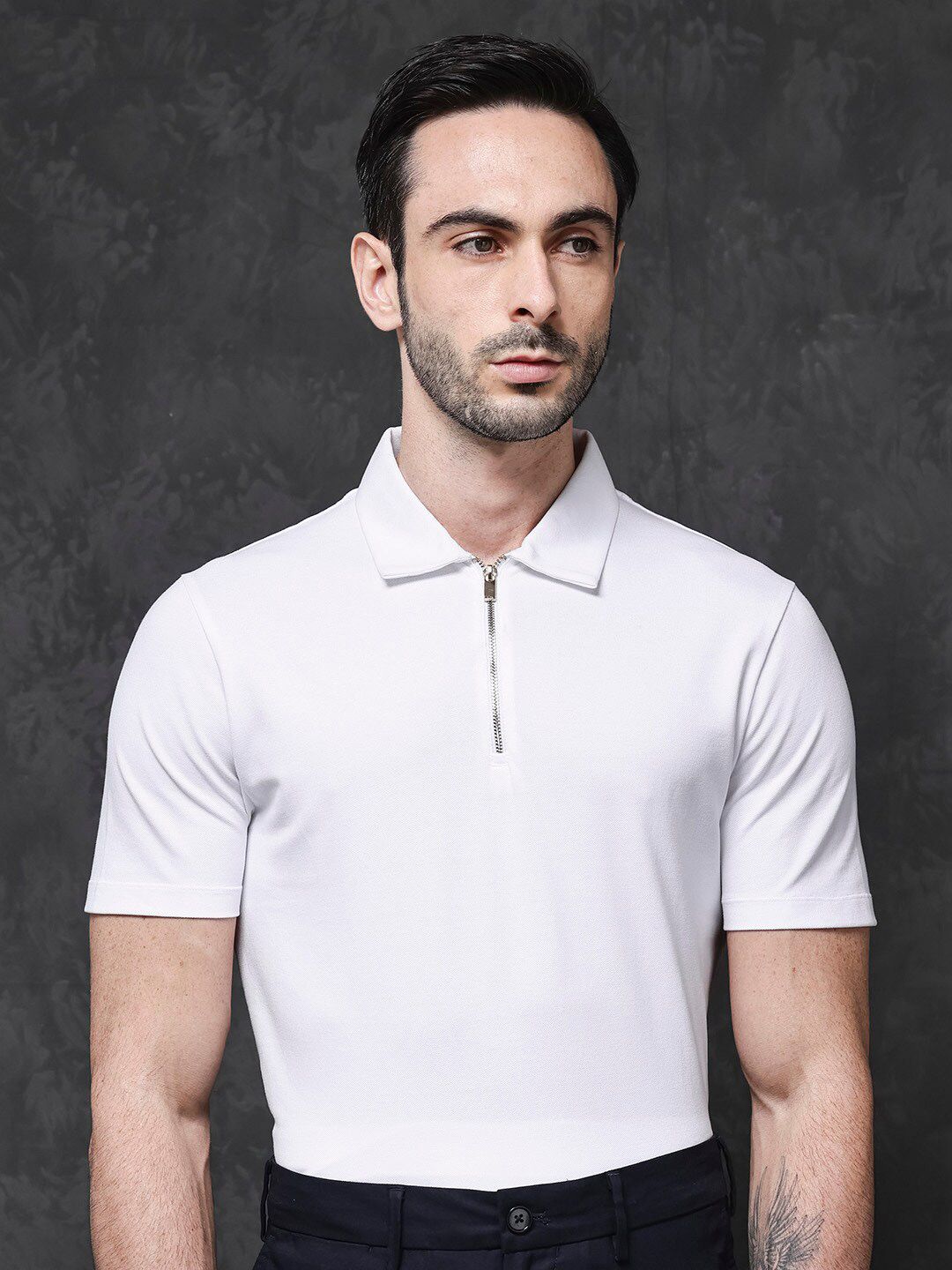 RARE RABBIT Men Prin-1 Polo Collar Short Sleeves Regular Fit T-Shirt
