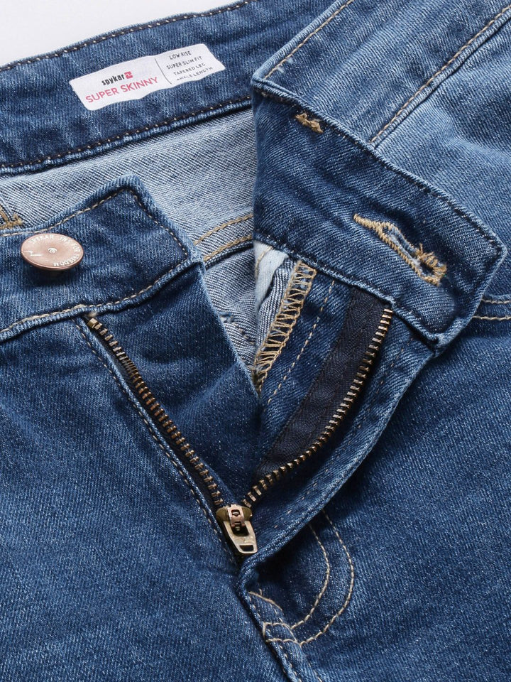 SPYKAR Men Super Skinny Fit Low-Rise Heavy Fade Stretchable Jeans