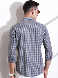Thomas Scott Men Premium Gingham Checks Casual Shirt