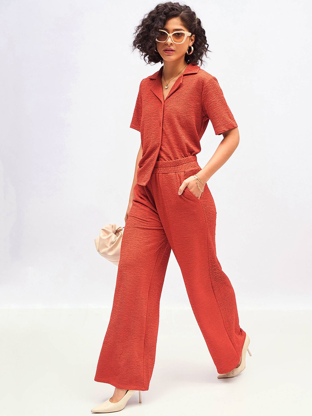 SASSAFRAS Self Design Shirt With Trousers