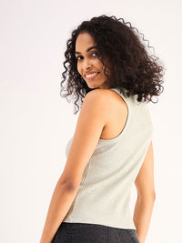 SASSAFRAS BASICS Ribbed Cotton Fitted Top