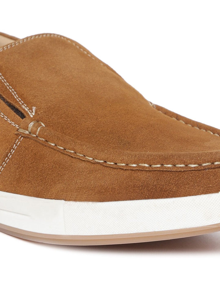 Red Chief Men Brown Suede Slip-On Sneakers