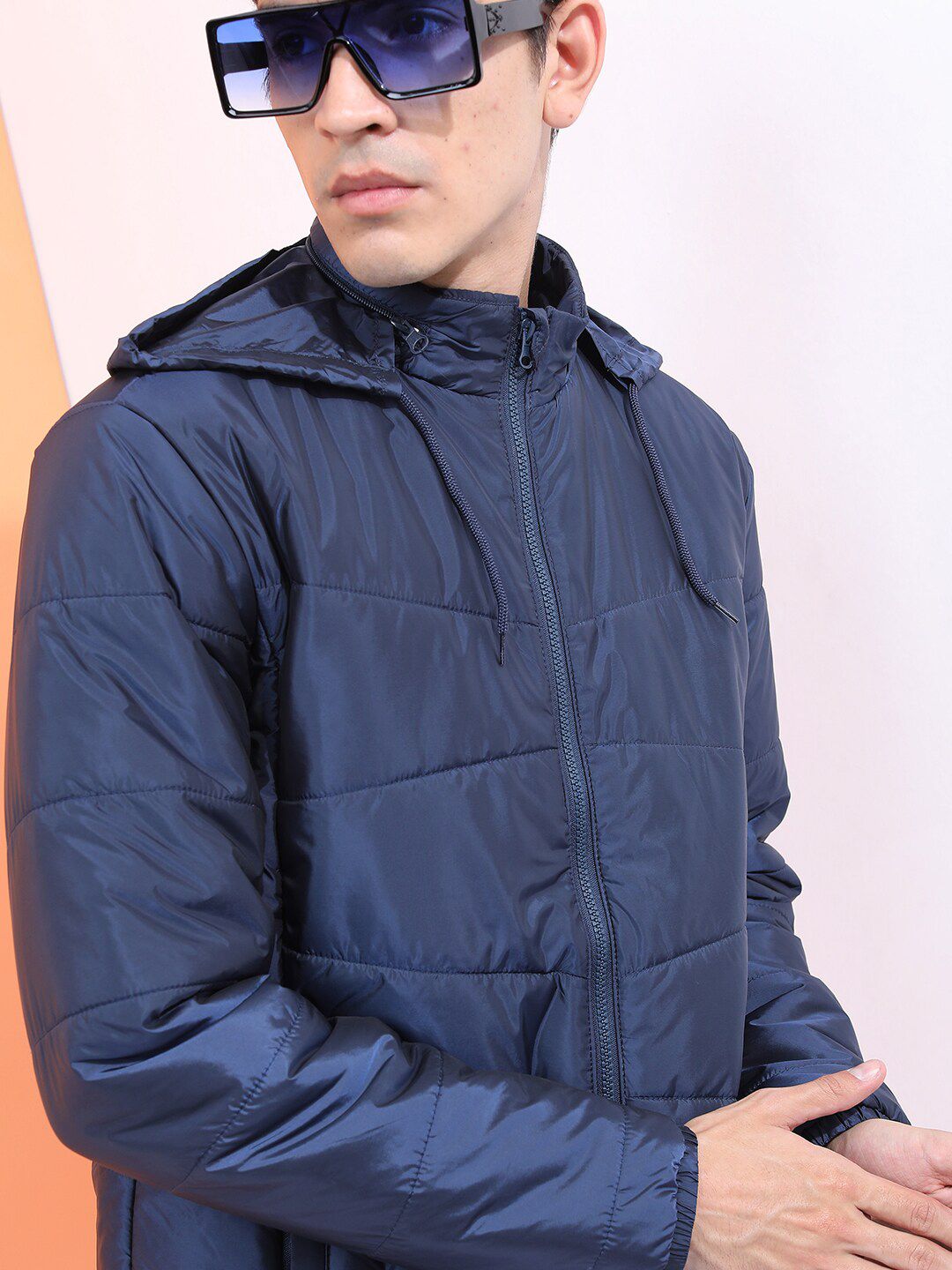 HIGHLANDER Men Navy Blue Padded Jacket