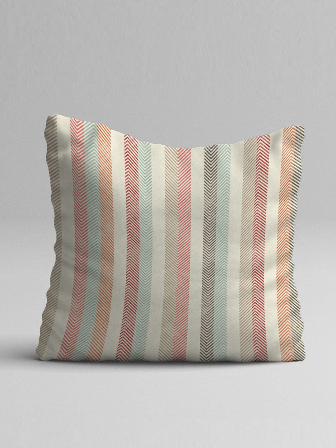 STITCHNEST Set Of 2 Multicoloured Geometric Square Cushion Covers