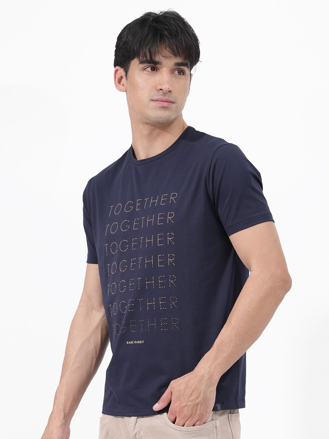 RARE RABBIT Men Rings-4 Slim Fit Solid Polo Collar T-Shirt