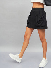 SASSAFRAS Black A-Line Mini Skirt