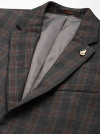 Raymond Checked Contemporary Fit Single-Breasted Formal Blazer