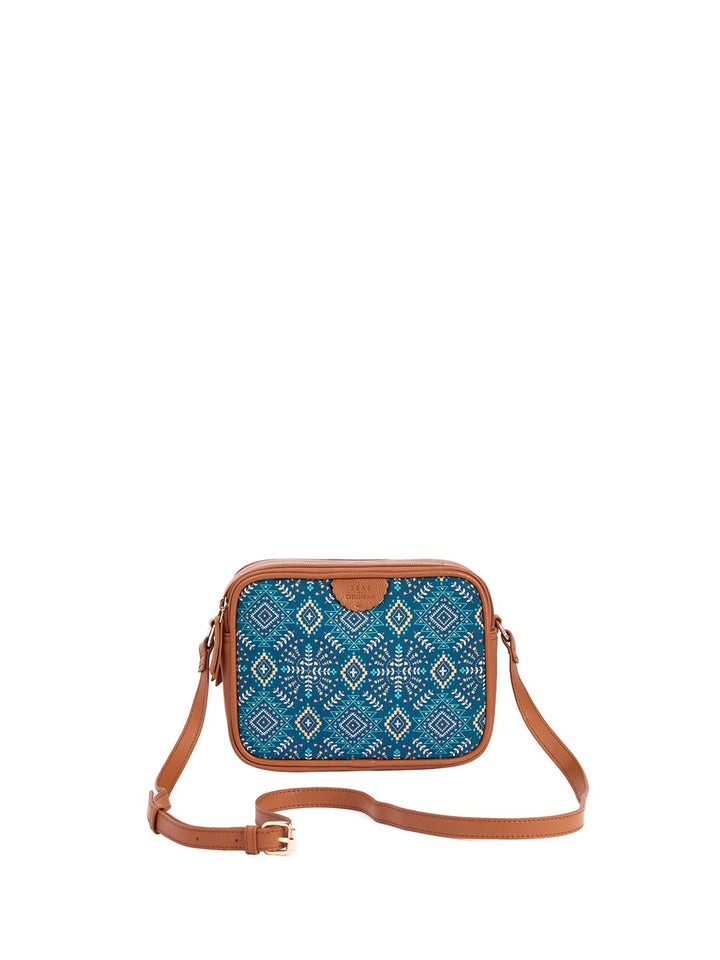 Teal oleh Chumbak Women Printed Canvas Sling Bag