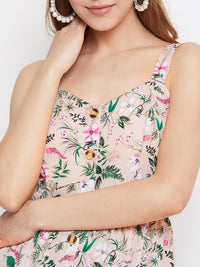 Berrylush Floral Crepe Maxi Dress
