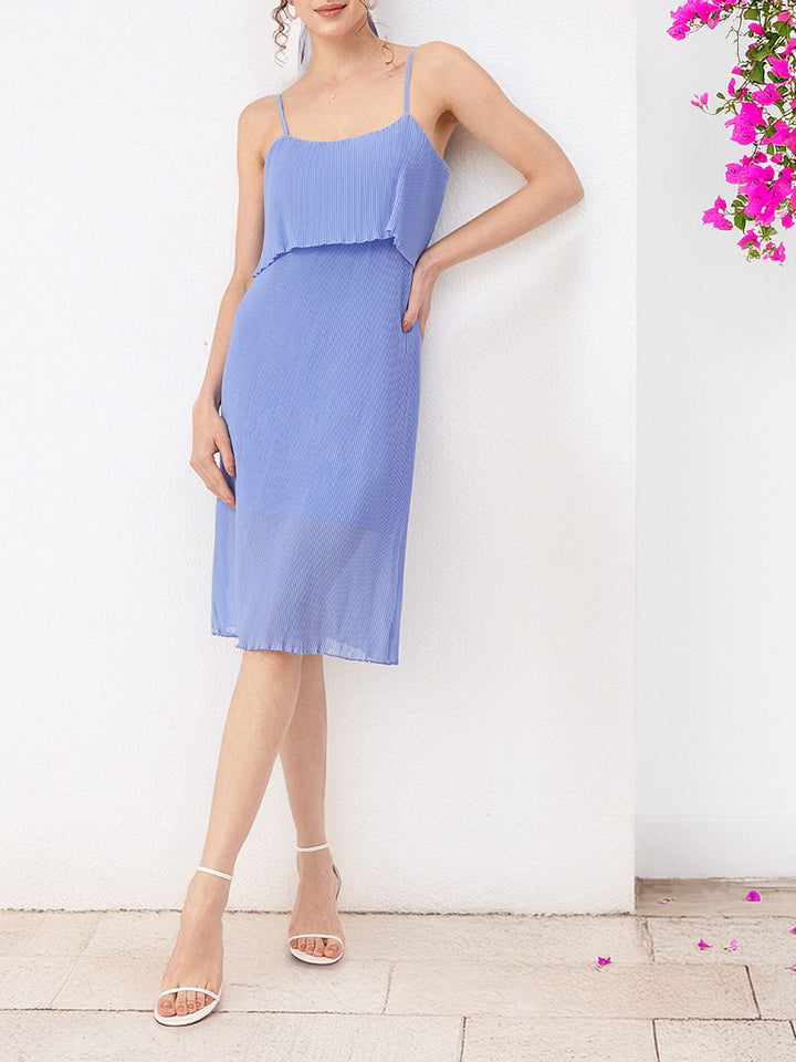 DressBerry Cute Feminine Accordion Pleated Sheath Dress