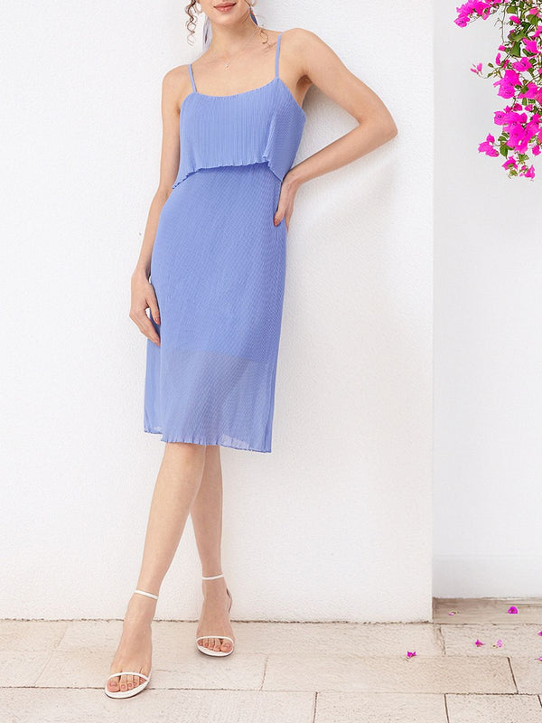 DressBerry Cute Feminine Accordion Pleated Sheath Dress
