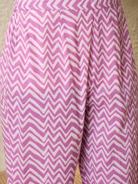 Indo Era Floral Printed V Neck Pure Cotton Panelled A-Line Kurta with Trousers & Dupatta