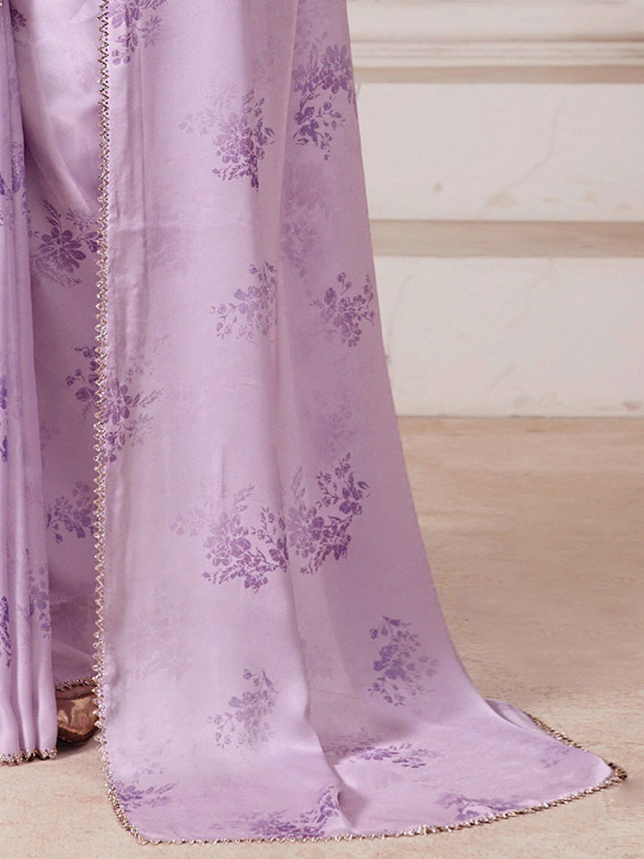 Saree mall Floral Printed Satin Sarees