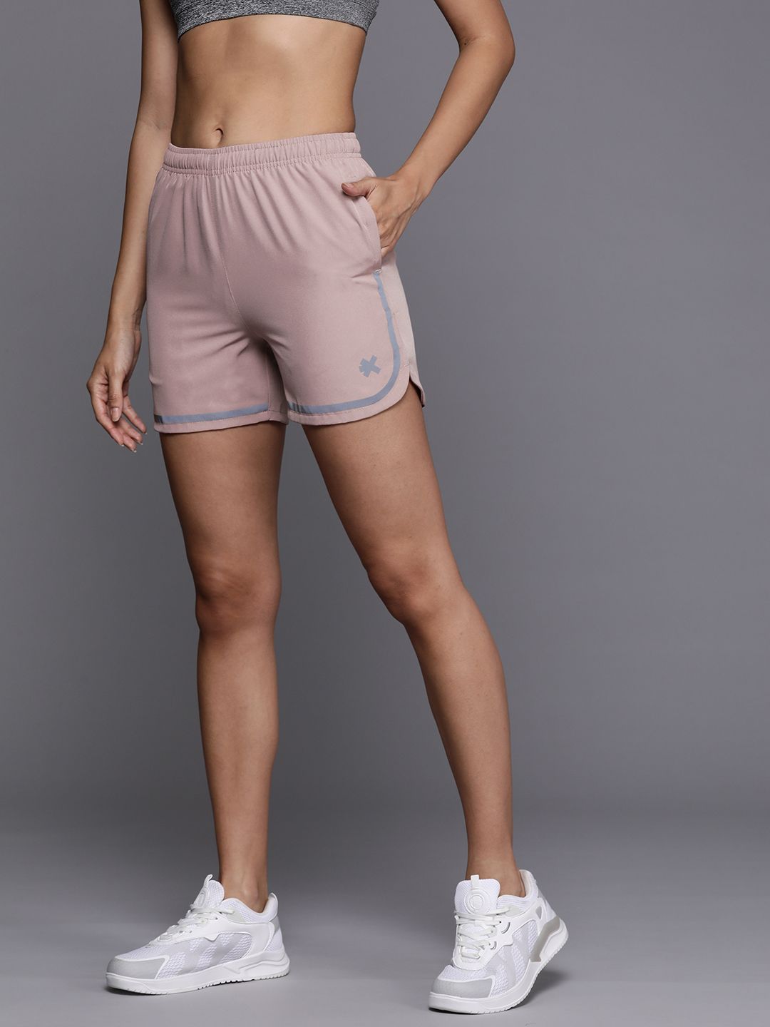 HRX by Hrithik Roshan Women Striped Slim Fit Shorts