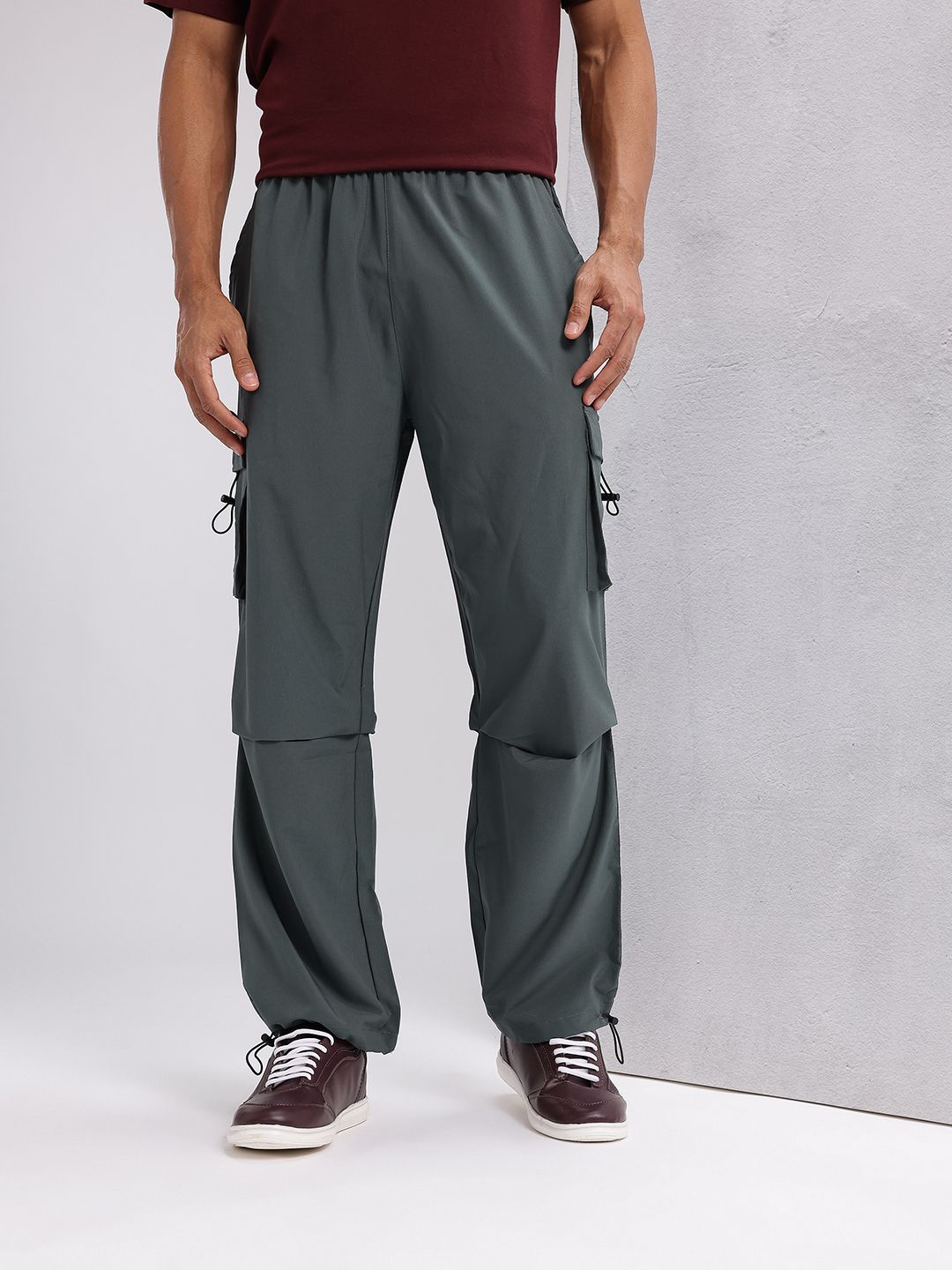 HRX by Hrithik Roshan Men Rapid-Dry Parachute Cargo Track Pants