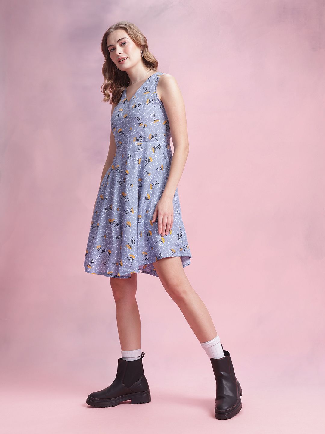 DressBerry Floral Print A-Line Dress