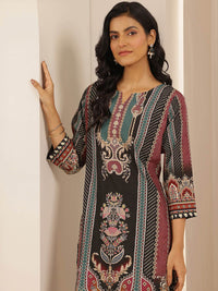 Libas Ethnic Motifs Printed Round Neck Straight Kurta with Palazzos