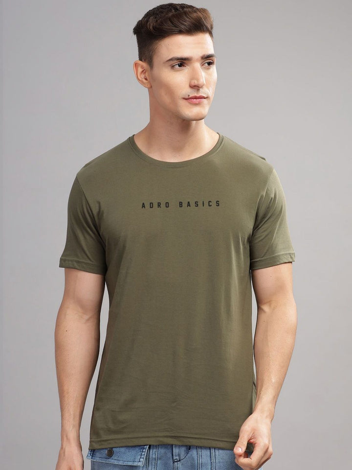 ADRO Men Typography Raw Edge T-shirt