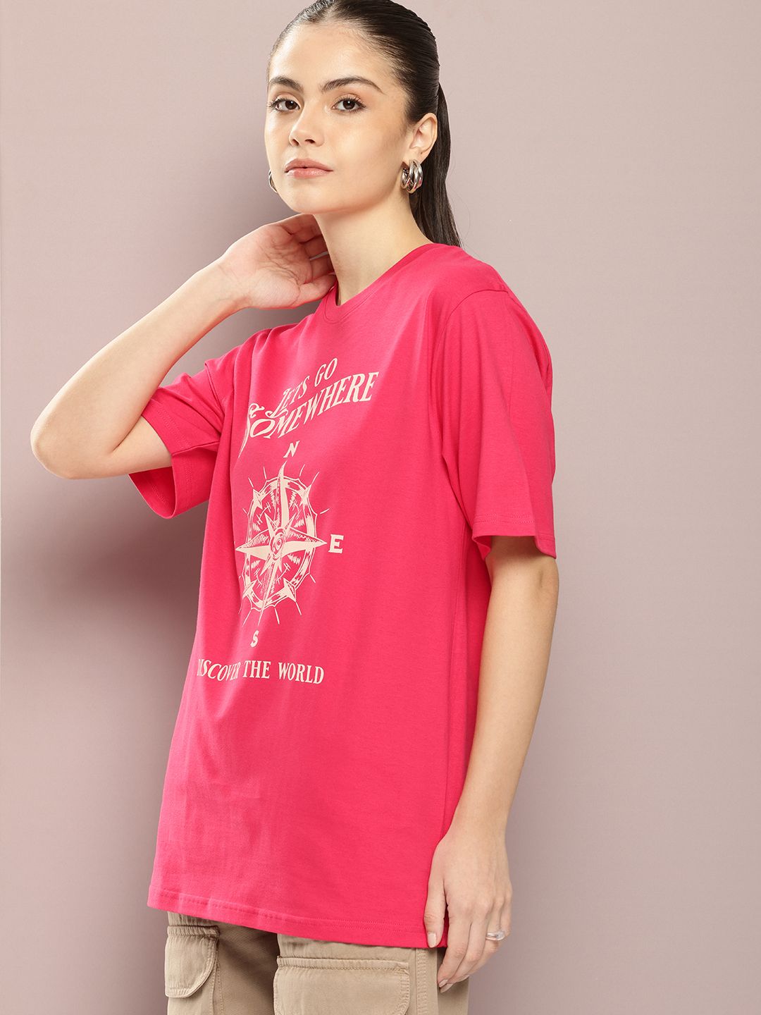 DILLINGER Women Graphic Printed Oversized T-shirt