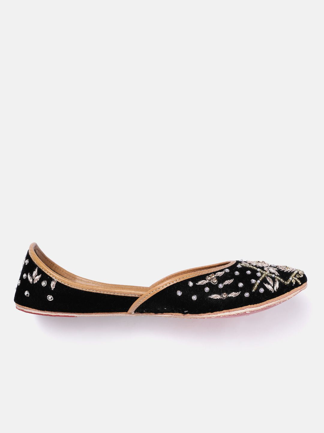 House of Pataudi Leather Embellished Ethnic Mojaris