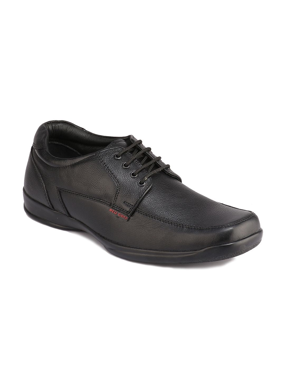 Red Chief Men Black Leather Semiformal Derbys