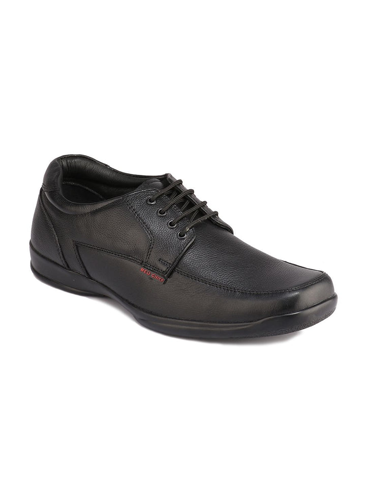Red Chief Men Black Leather Semiformal Derbys