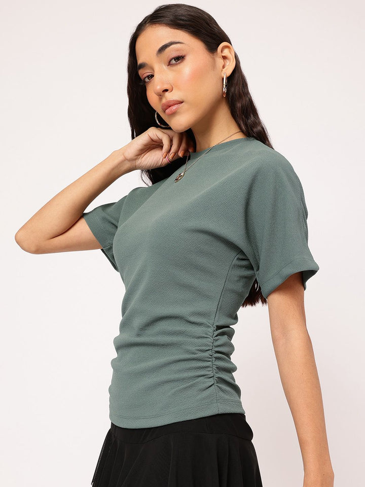DressBerry Elevated Basics Extended Sleeves Ruched Top