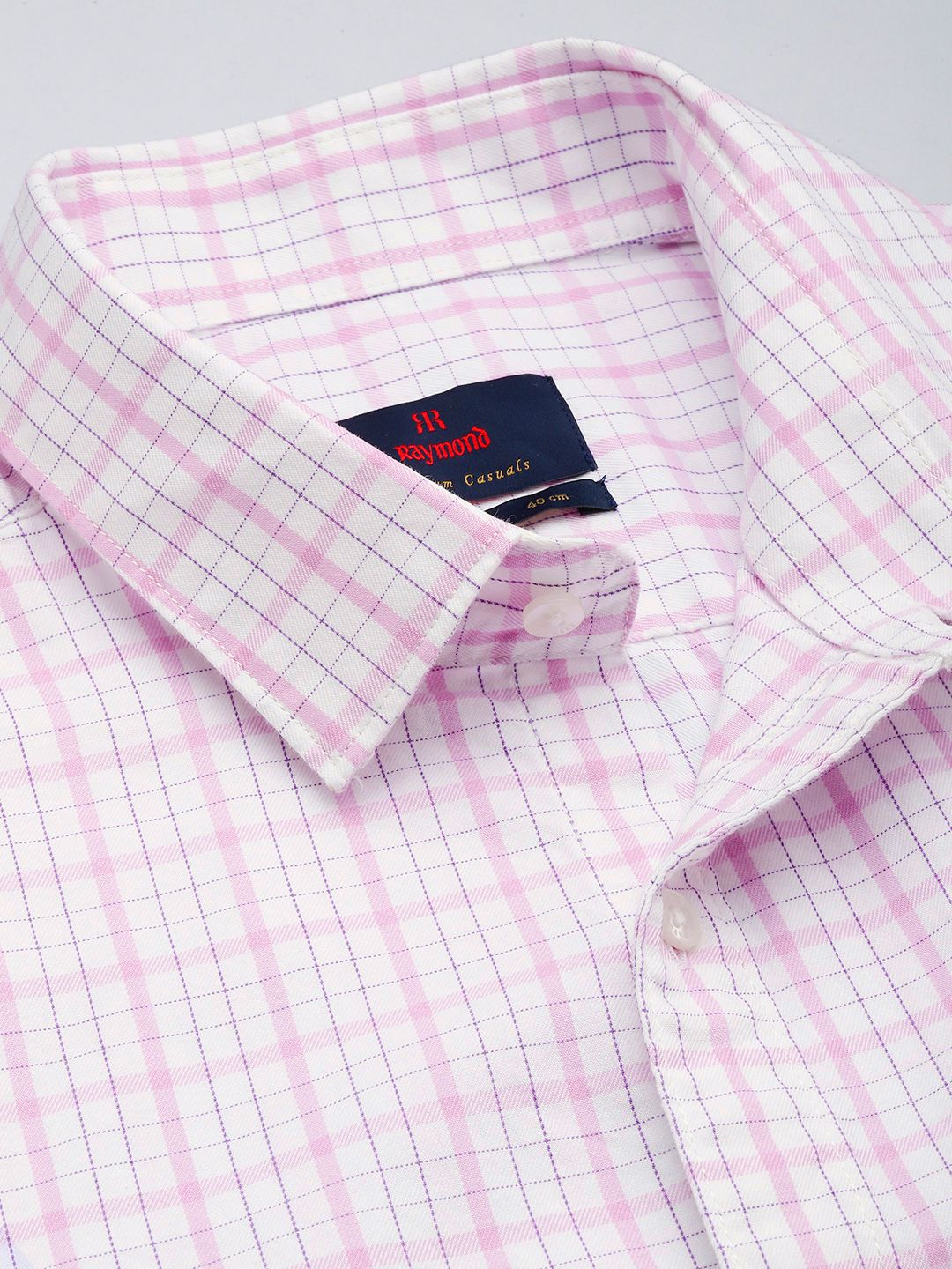 Raymond Pure Cotton Slim Fit Checked Casual Shirt