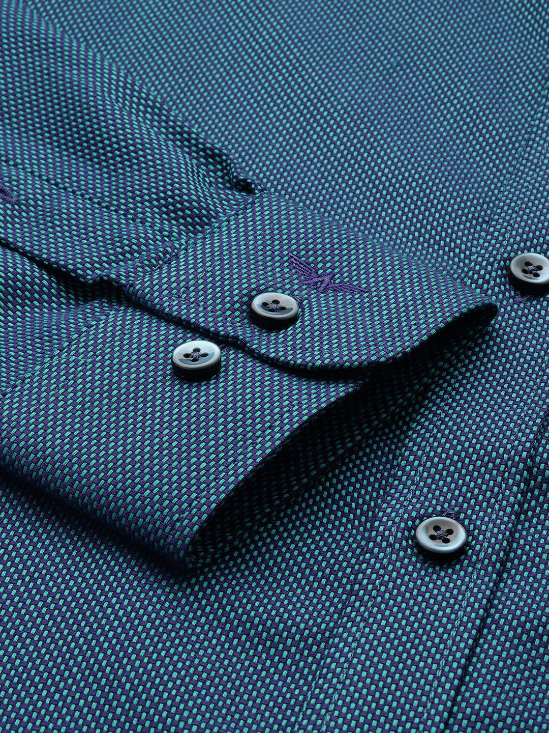Park Avenue Self Design Textured Pure Cotton Formal Shirt