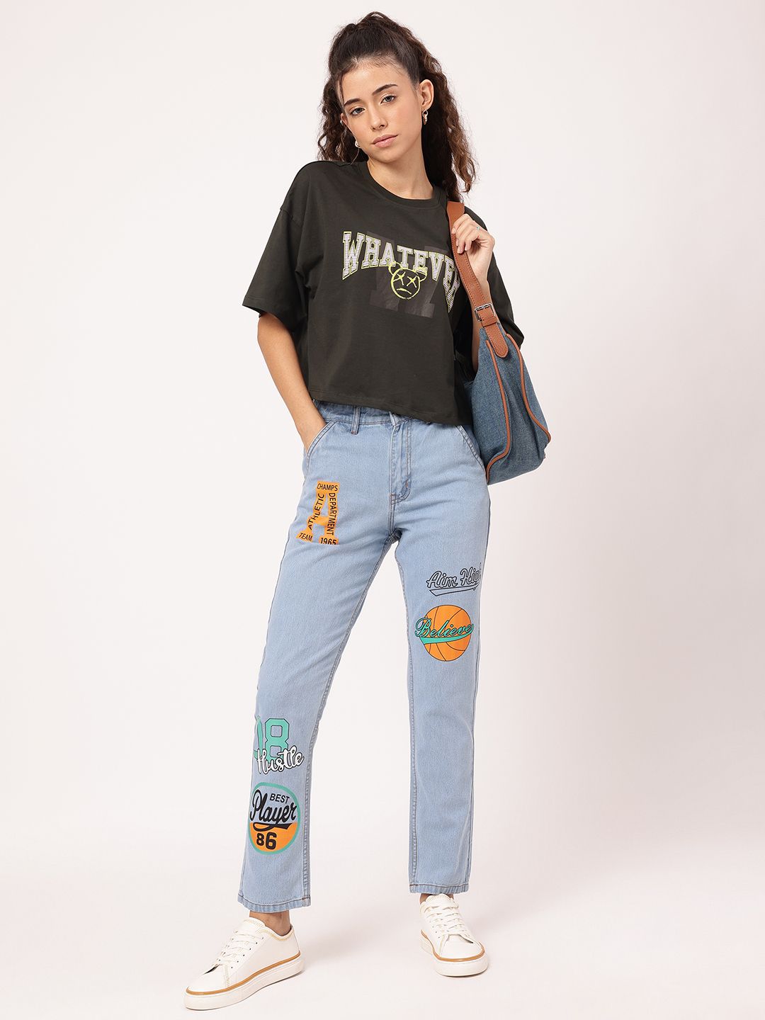 DressBerry Women Street Smart Printed Barrel Fit  Jeans