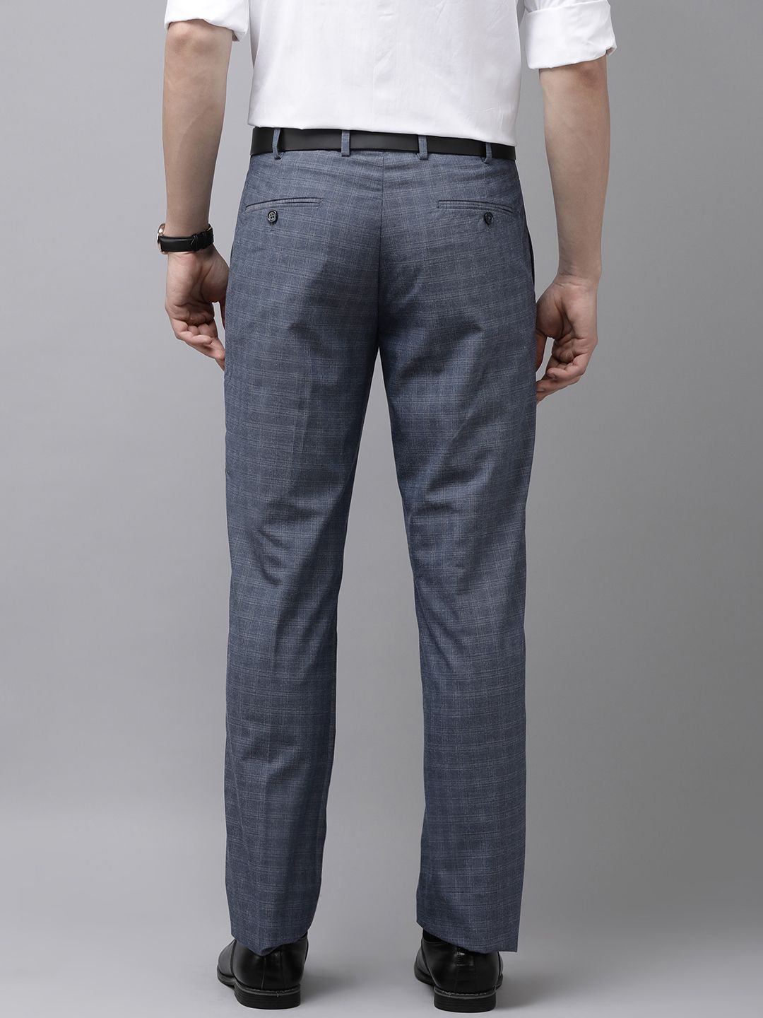 Park Avenue Men Checked Formal Trousers